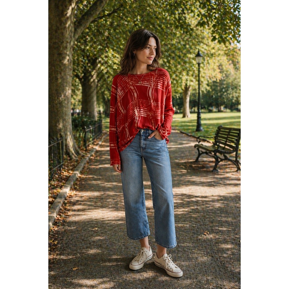 Zara Abstract Graphic Cotton Light Sweater